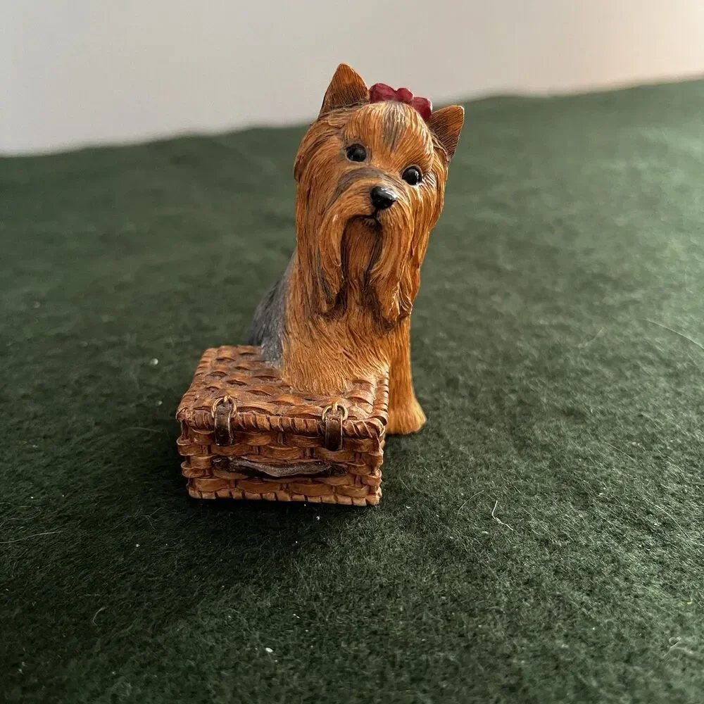 2003 Yorkshire Terrier w/ Picnic Basket Figurine 2.5